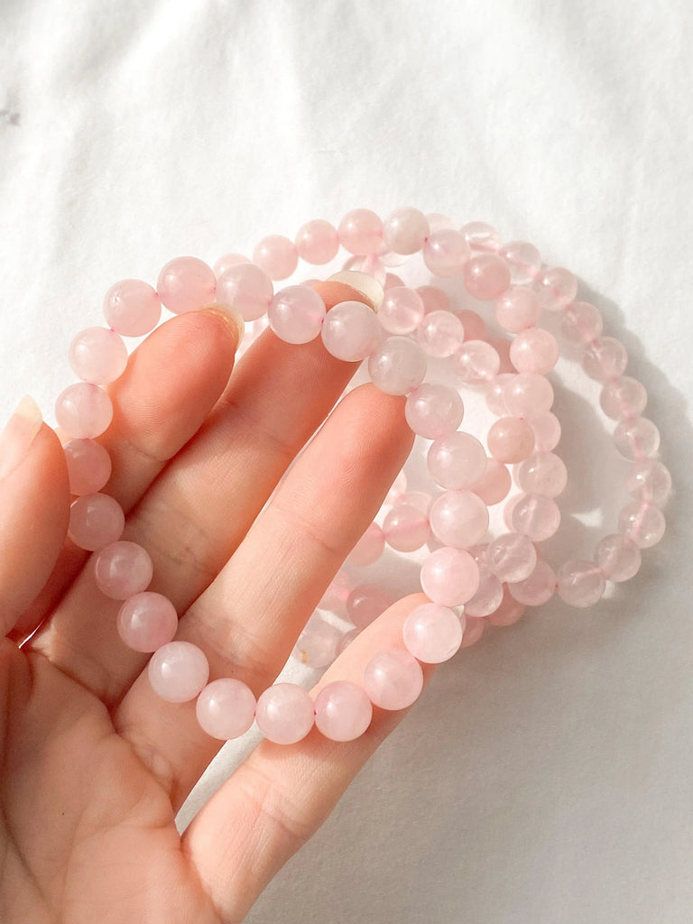 Rose Quartz Bead Stretch Bracelet | 8mm - Unearthed Crystals