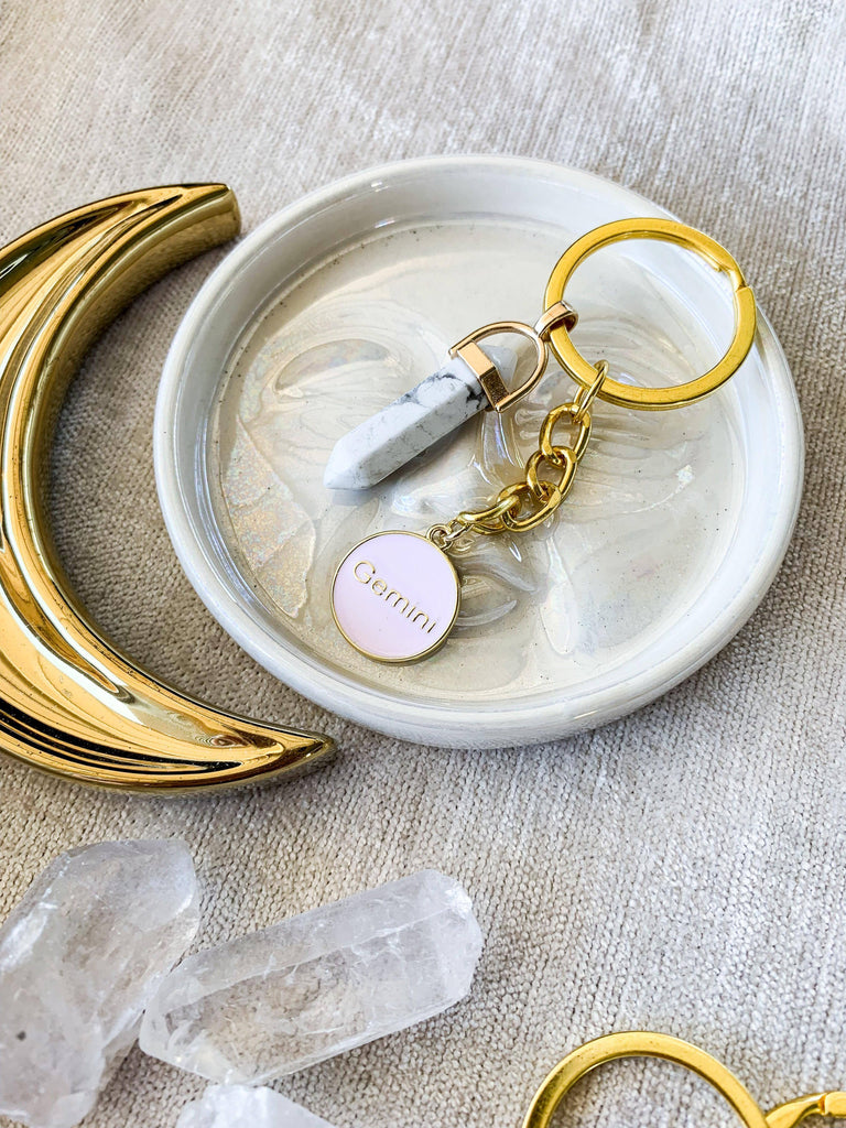 Zodiac + Stone Keyring - Unearthed Crystals