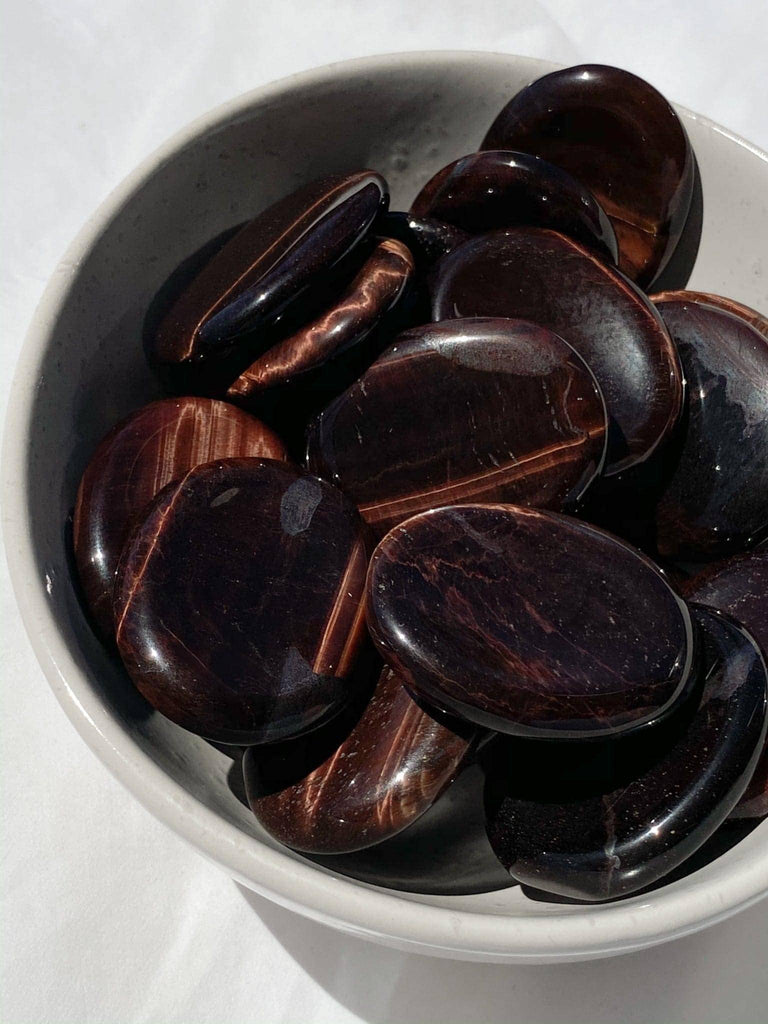 Red Tiger Eye Worry Stone | Large - Unearthed Crystals