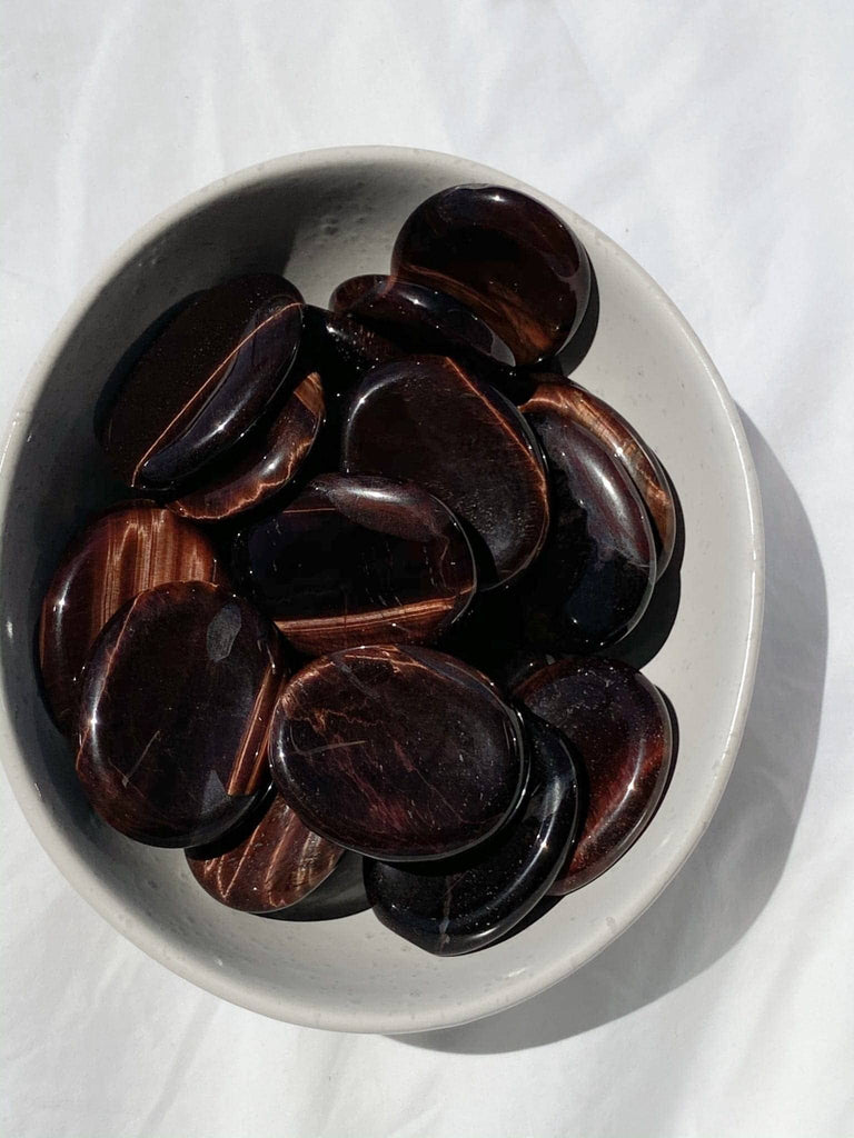Red Tiger Eye Worry Stone | Large - Unearthed Crystals