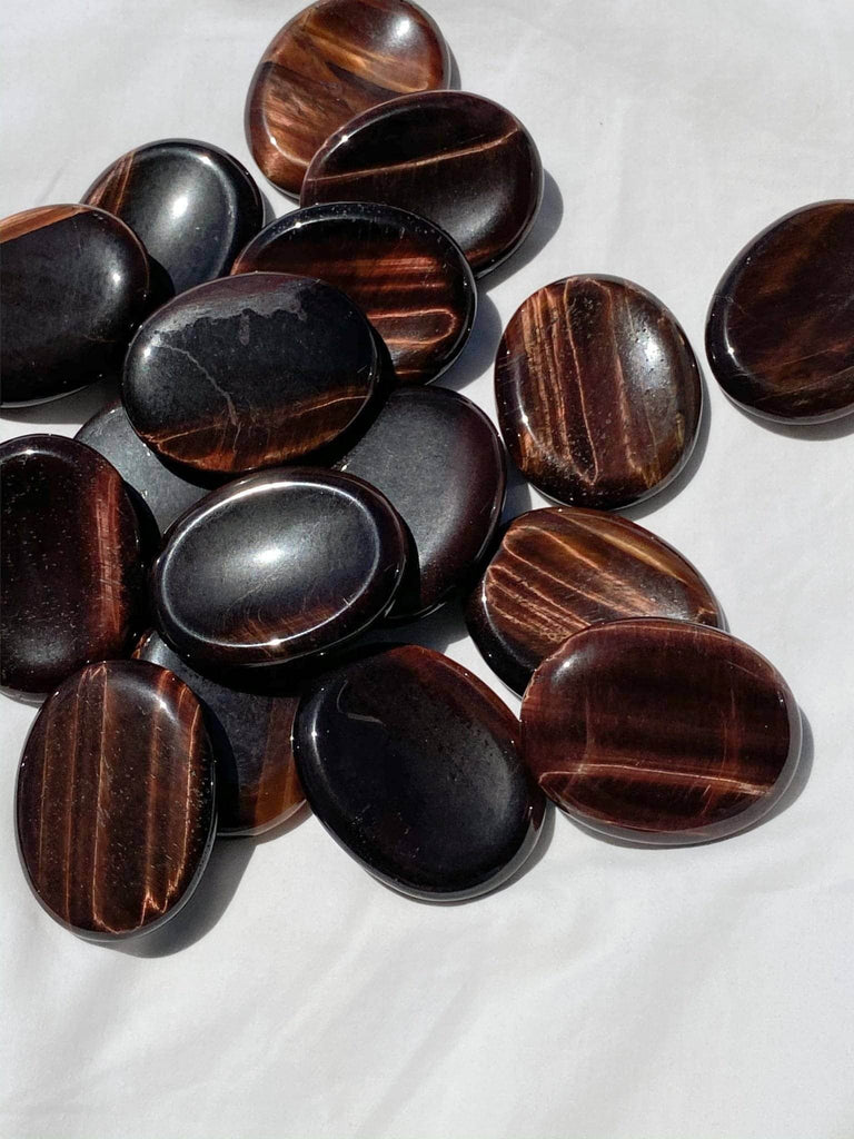 Red Tiger Eye Worry Stone | Large - Unearthed Crystals