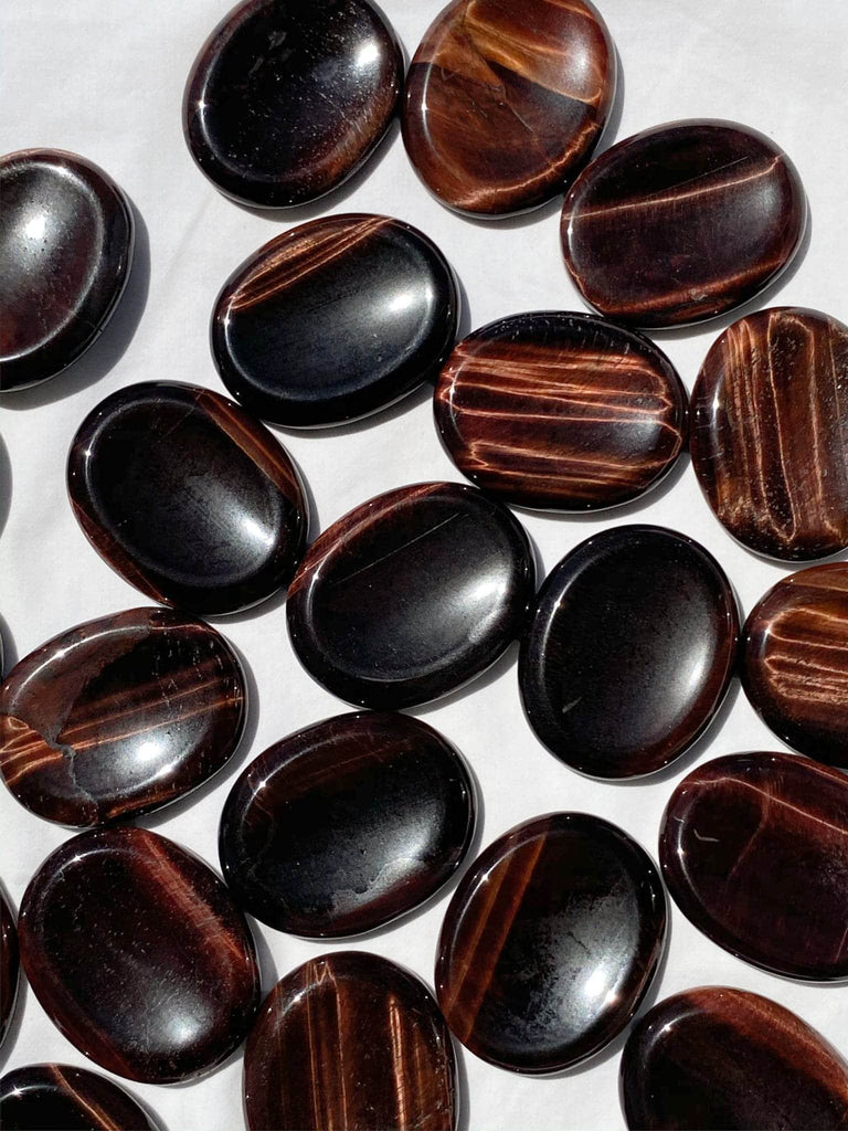 Red Tiger Eye Worry Stone | Large - Unearthed Crystals