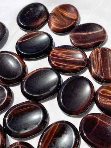 Red Tiger Eye Worry Stone | Large - Unearthed Crystals