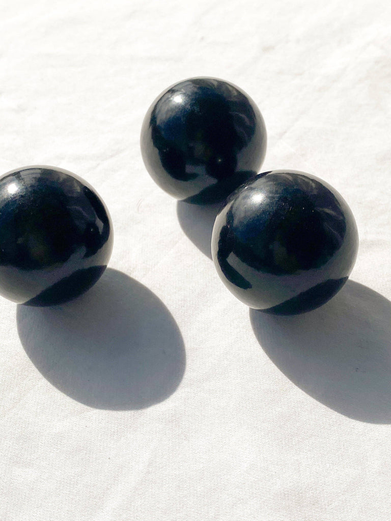 Jet Stone Sphere | Medium - Unearthed Crystals
