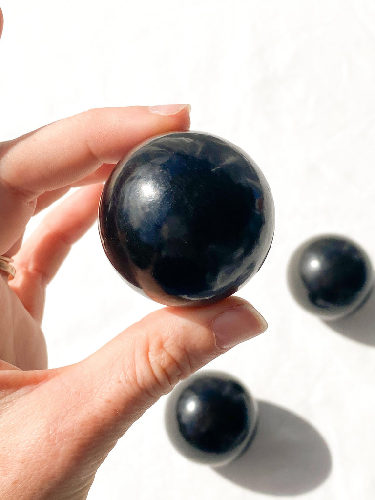 Jet Stone Sphere | Medium - Unearthed Crystals