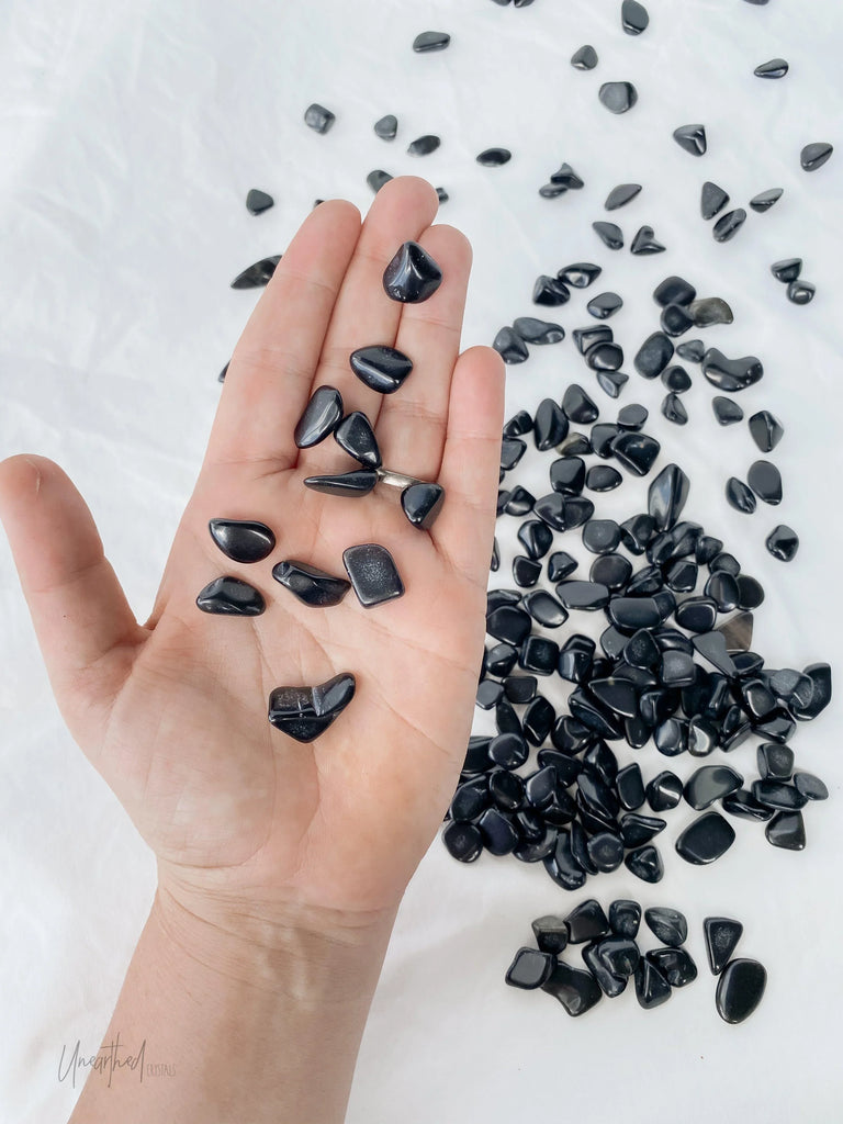 Black Obsidian Tumbles | Mini | Pack of 5 - Unearthed Crystals