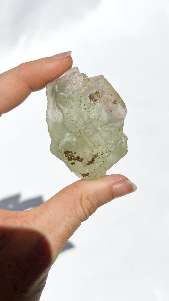 Green Fluorite with Aragonite + Pyrite Specimen - Unearthed Crystals