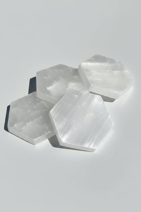 Selenite Hexagonal Charging Plate | Small - Unearthed Crystals