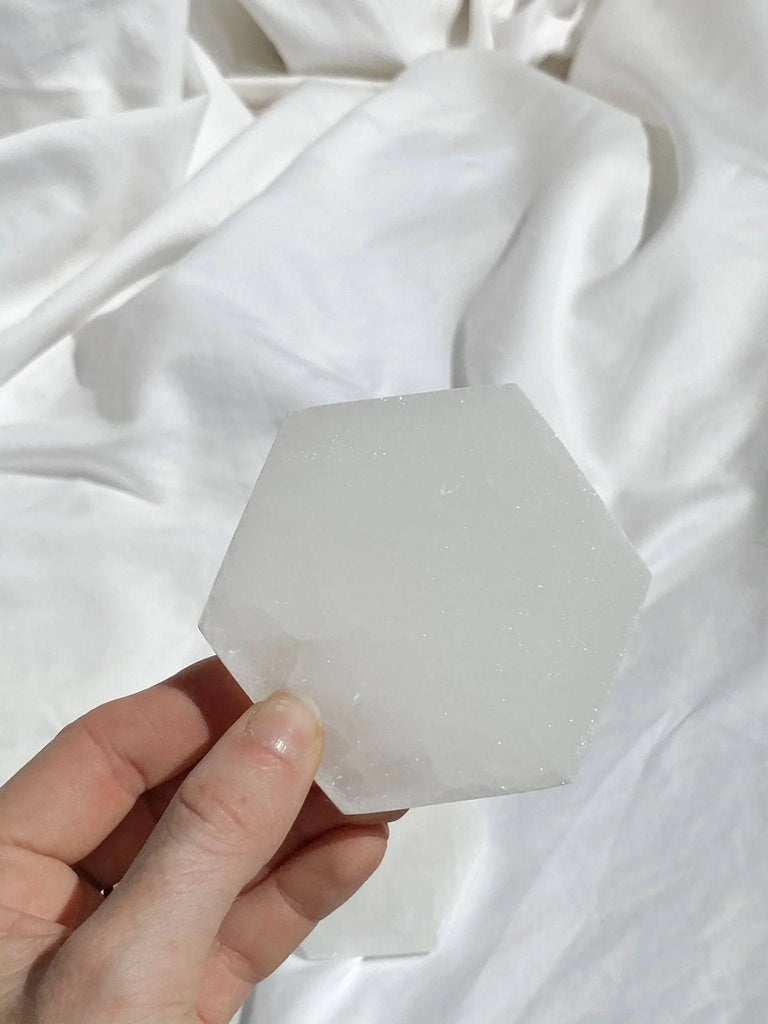 Selenite Hexagonal Charging Plate | Small - Unearthed Crystals