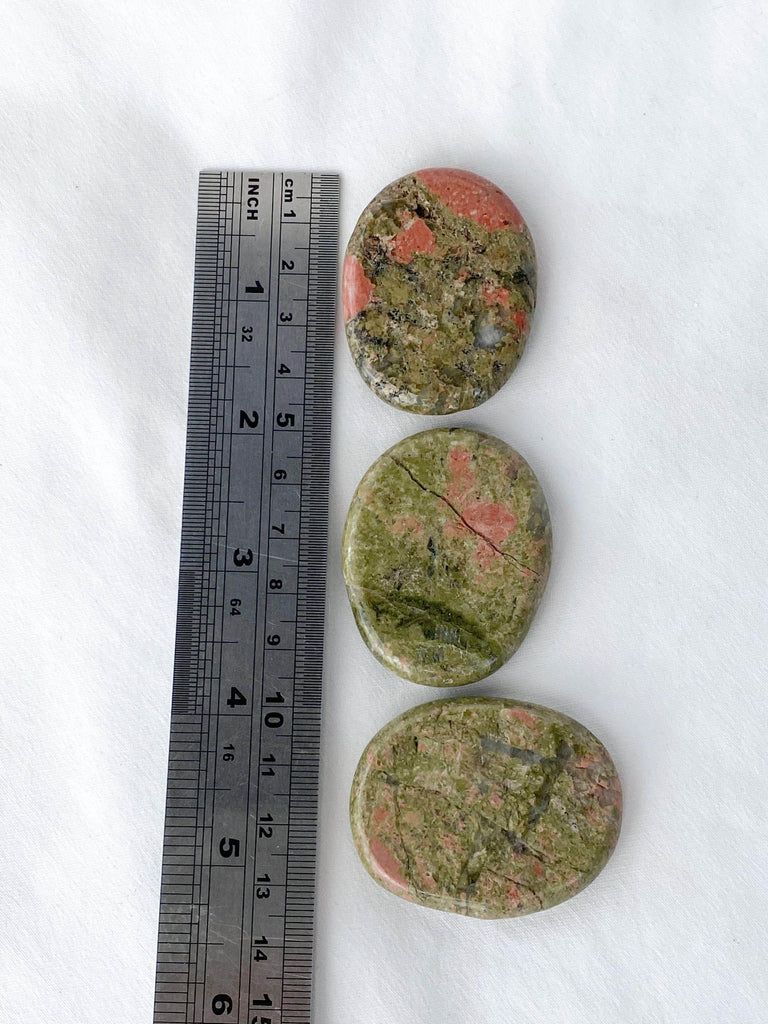 Unakite Flat Palm Stone - Unearthed Crystals