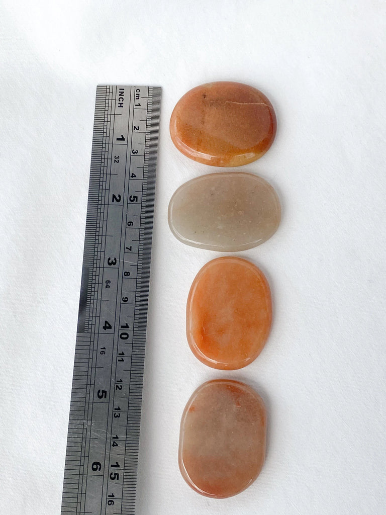 Red Aventurine Flat Palm Stone - Unearthed Crystals