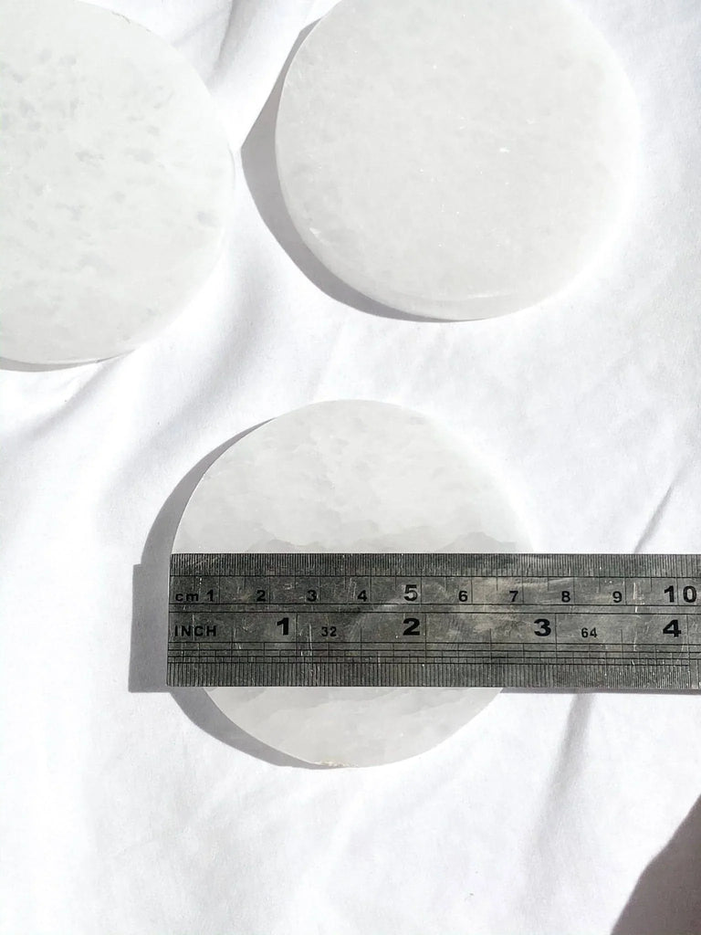 Selenite Round Charging Plate | Small - Unearthed Crystals