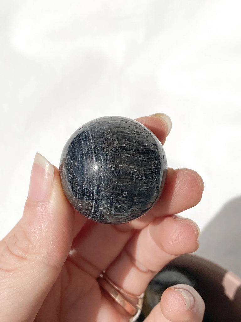 Hawk's Eye Sphere | Small - Unearthed Crystals