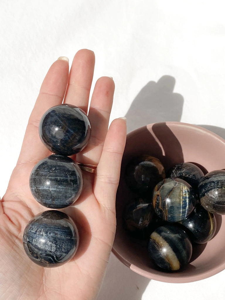 Hawk's Eye Sphere | Small - Unearthed Crystals