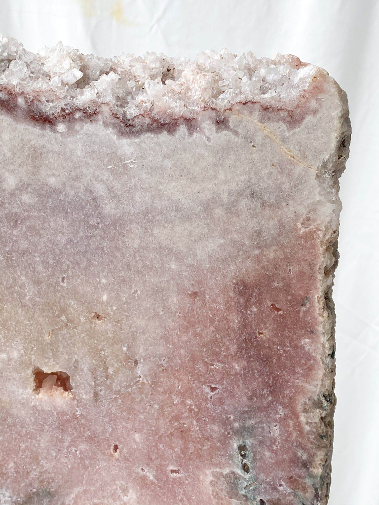 Pink Amethyst Slab on Metal Stand - Unearthed Crystals