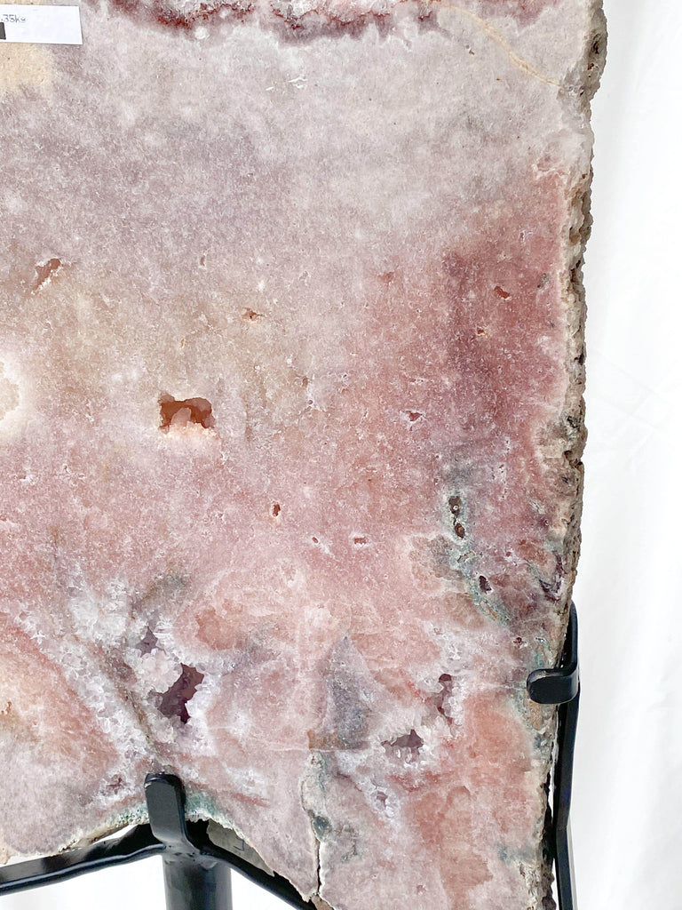 Pink Amethyst Slab on Metal Stand - Unearthed Crystals