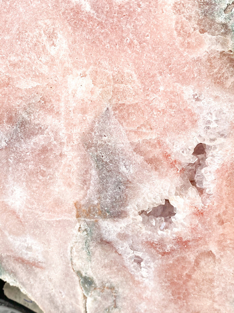 Pink Amethyst Slab on Metal Stand - Unearthed Crystals