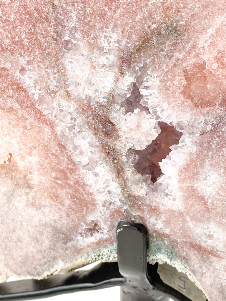 Pink Amethyst Slab on Metal Stand - Unearthed Crystals