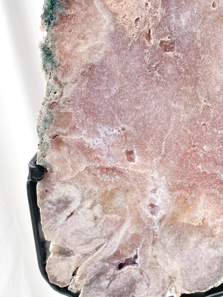 Pink Amethyst Slab on Metal Stand - Unearthed Crystals