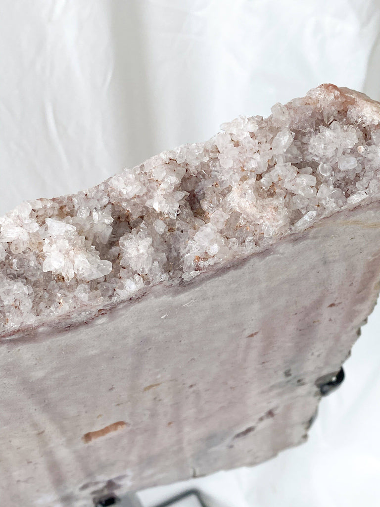 Pink Amethyst Slab on Metal Stand - Unearthed Crystals