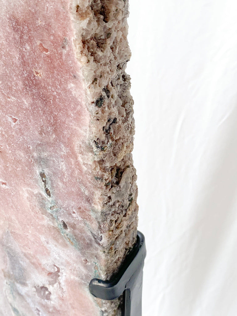 Pink Amethyst Slab on Metal Stand - Unearthed Crystals