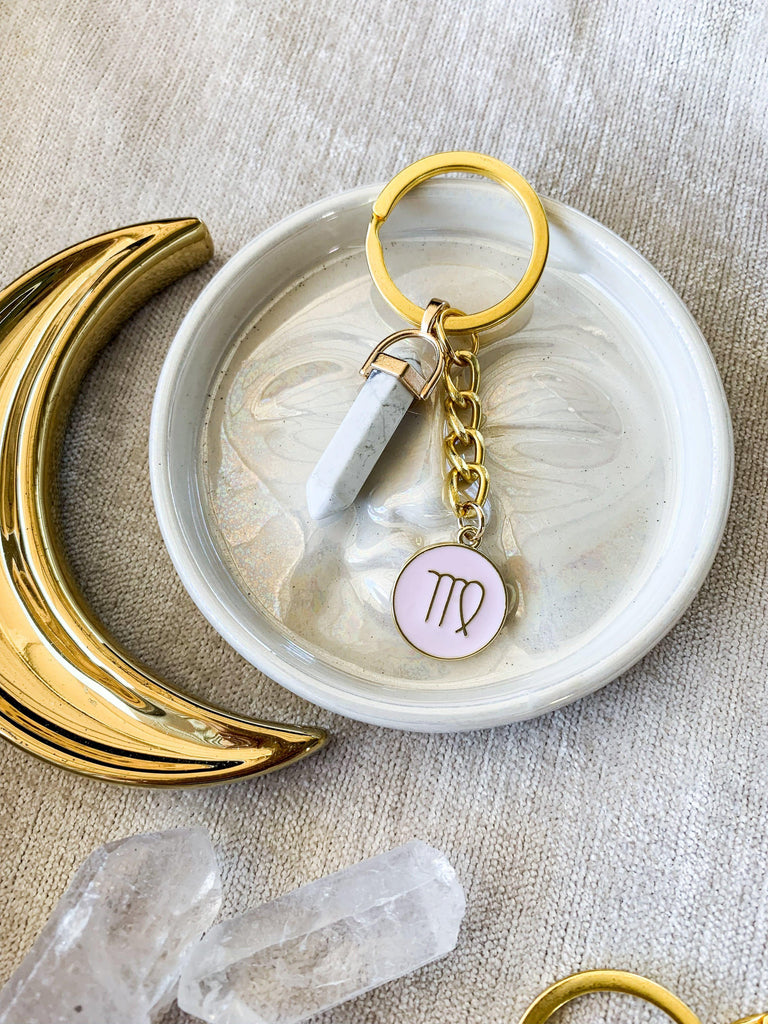 Zodiac + Stone Keyring - Unearthed Crystals