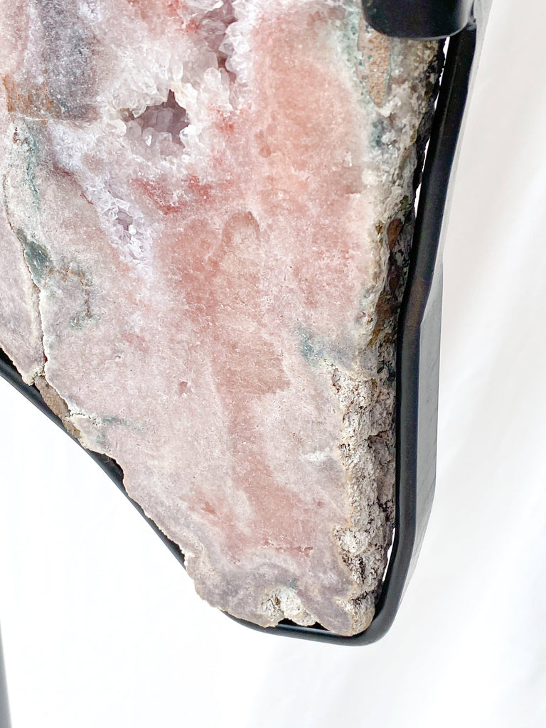 Pink Amethyst Slab on Metal Stand - Unearthed Crystals