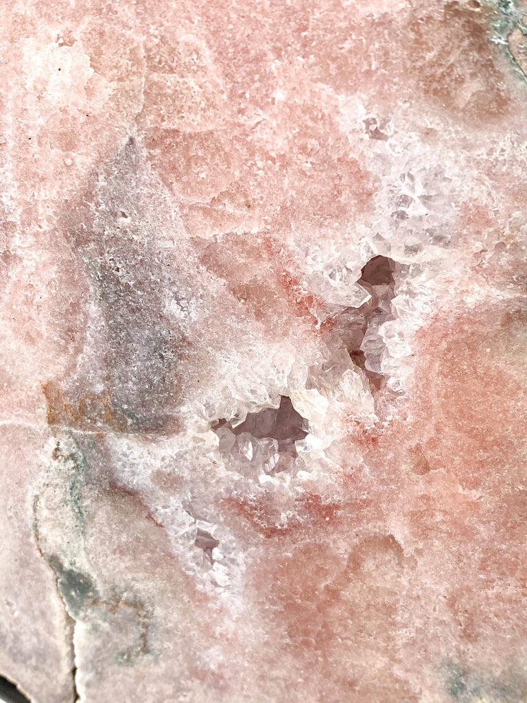 Pink Amethyst Slab on Metal Stand - Unearthed Crystals