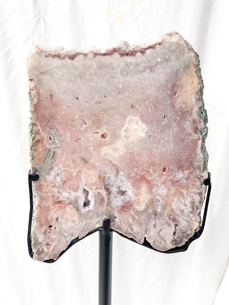 Pink Amethyst Slab on Metal Stand - Unearthed Crystals