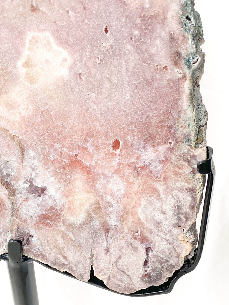 Pink Amethyst Slab on Metal Stand - Unearthed Crystals