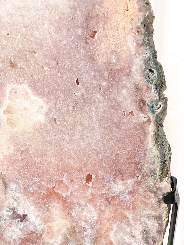 Pink Amethyst Slab on Metal Stand - Unearthed Crystals