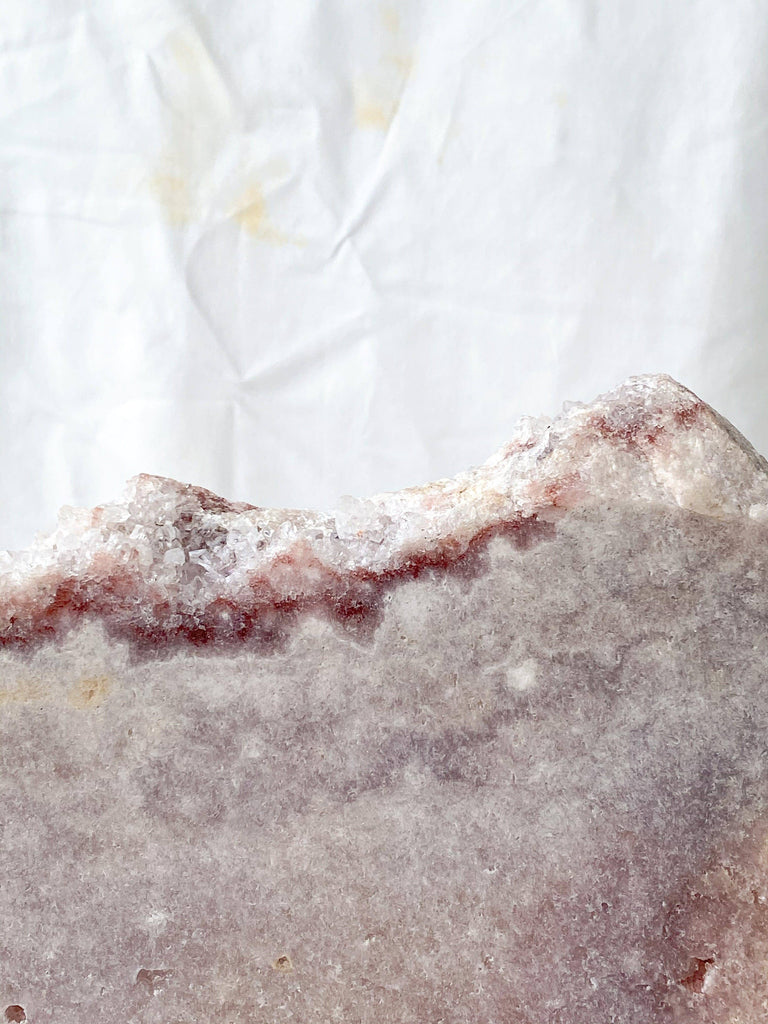 Pink Amethyst Slab on Metal Stand - Unearthed Crystals