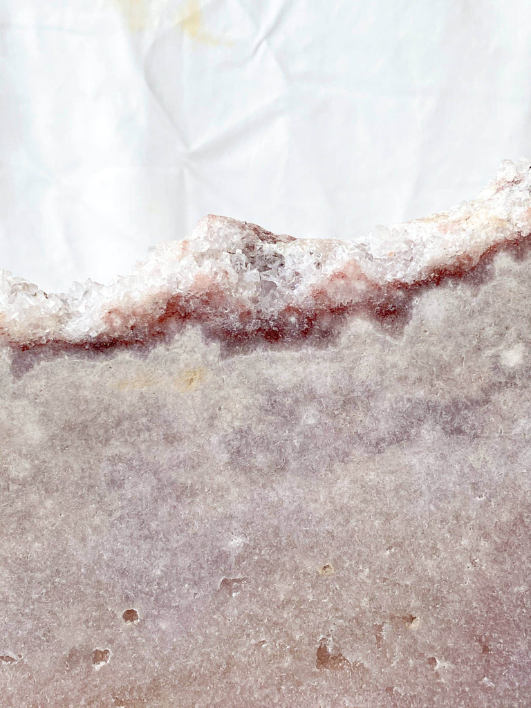 Pink Amethyst Slab on Metal Stand - Unearthed Crystals