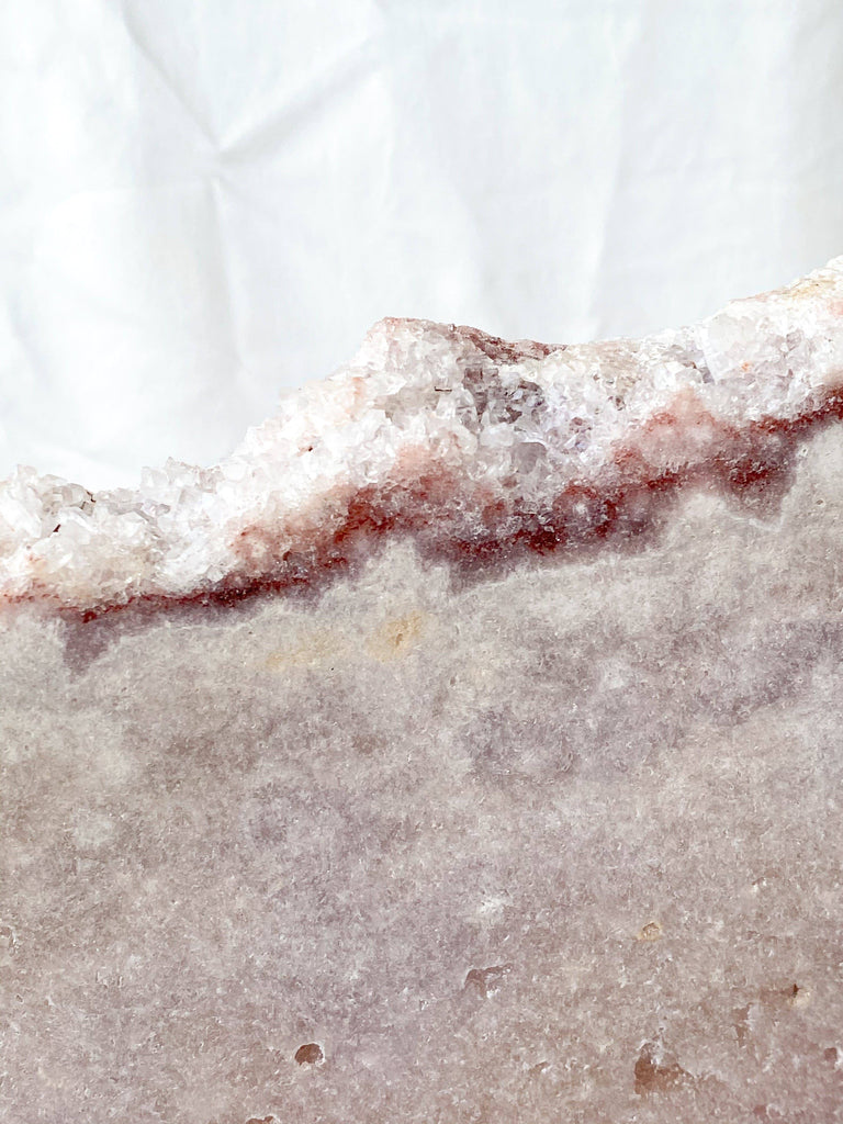 Pink Amethyst Slab on Metal Stand - Unearthed Crystals