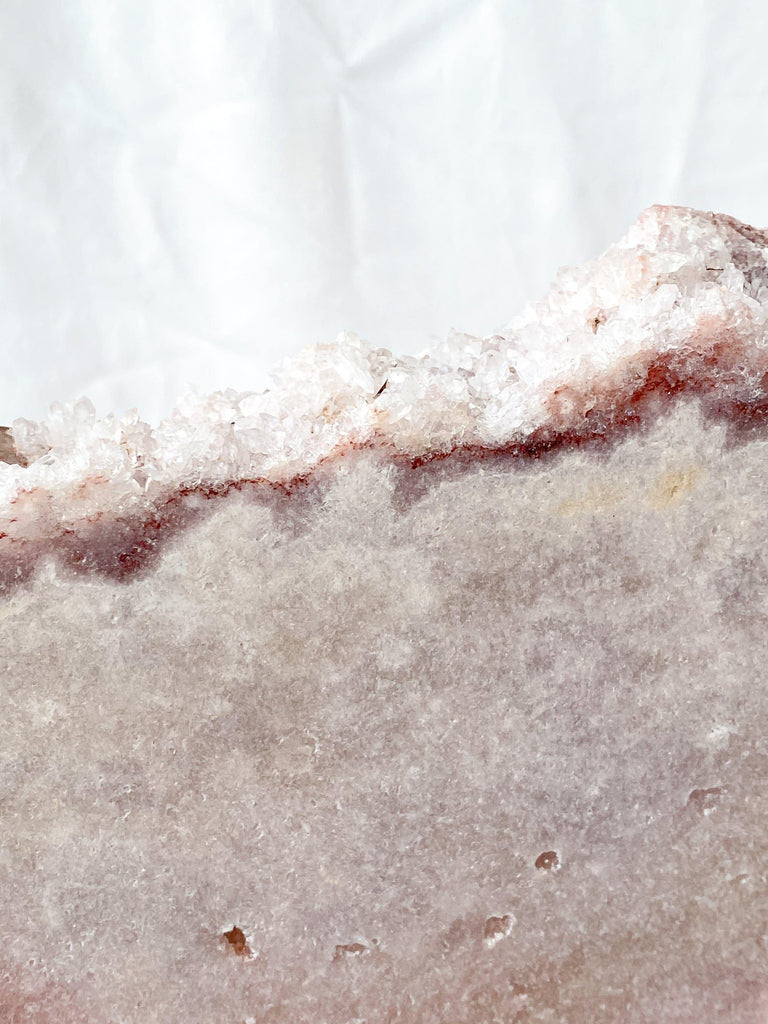 Pink Amethyst Slab on Metal Stand - Unearthed Crystals