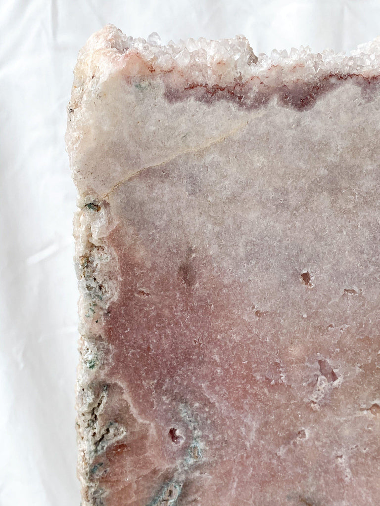 Pink Amethyst Slab on Metal Stand - Unearthed Crystals