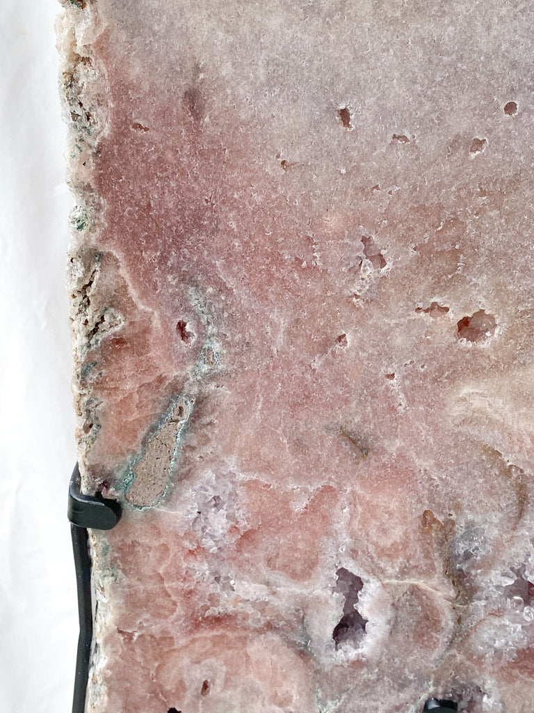 Pink Amethyst Slab on Metal Stand - Unearthed Crystals