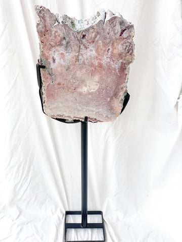 Pink Amethyst Slab on Metal Stand - Unearthed Crystals