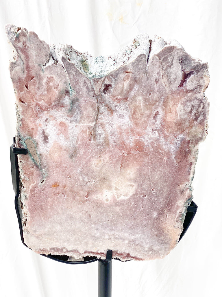 Pink Amethyst Slab on Metal Stand - Unearthed Crystals