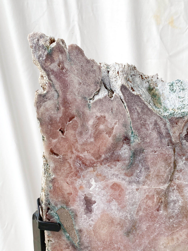 Pink Amethyst Slab on Metal Stand - Unearthed Crystals