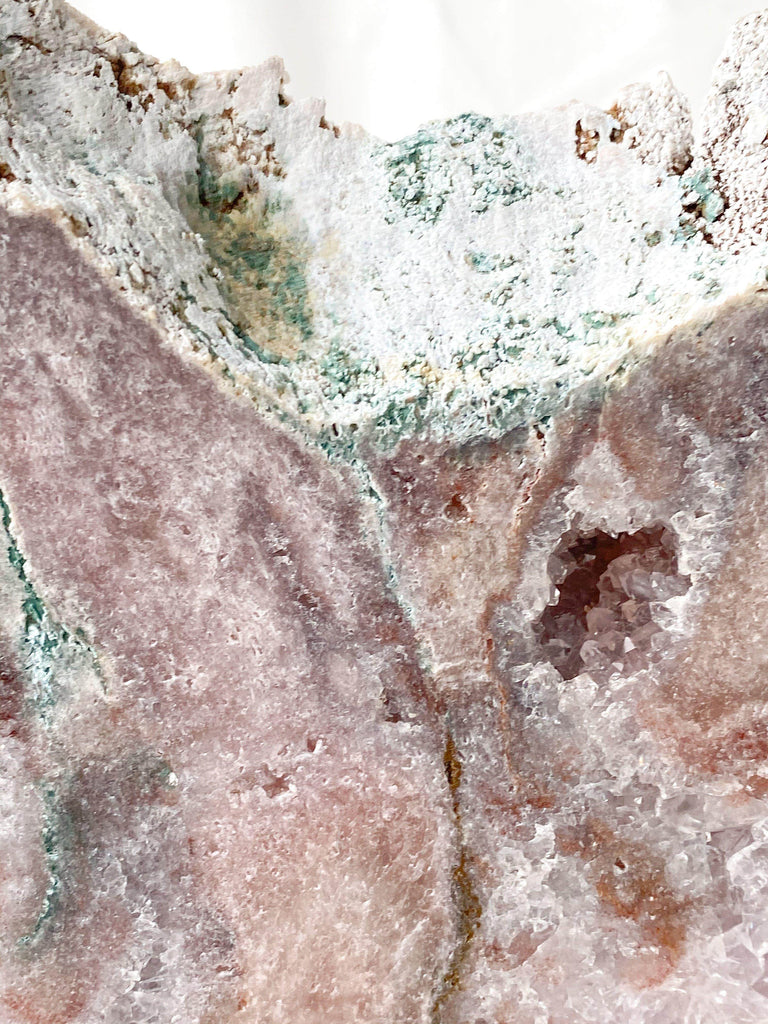 Pink Amethyst Slab on Metal Stand - Unearthed Crystals