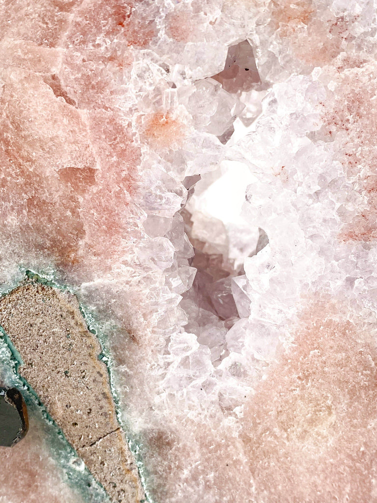 Pink Amethyst Slab on Metal Stand - Unearthed Crystals