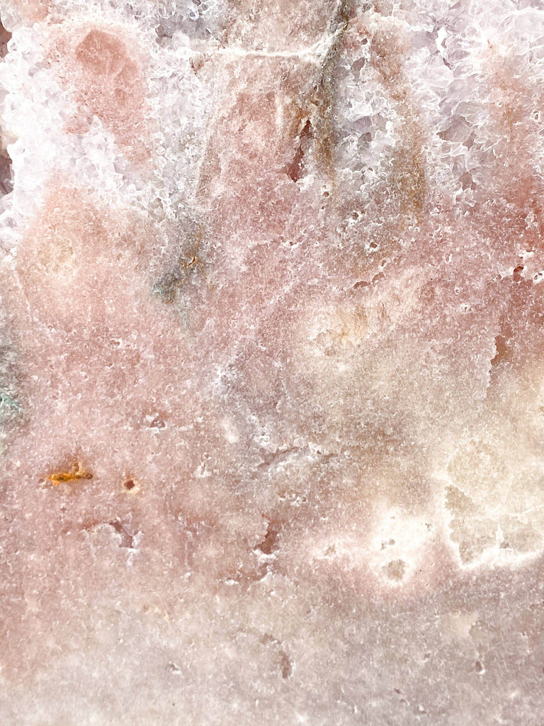 Pink Amethyst Slab on Metal Stand - Unearthed Crystals