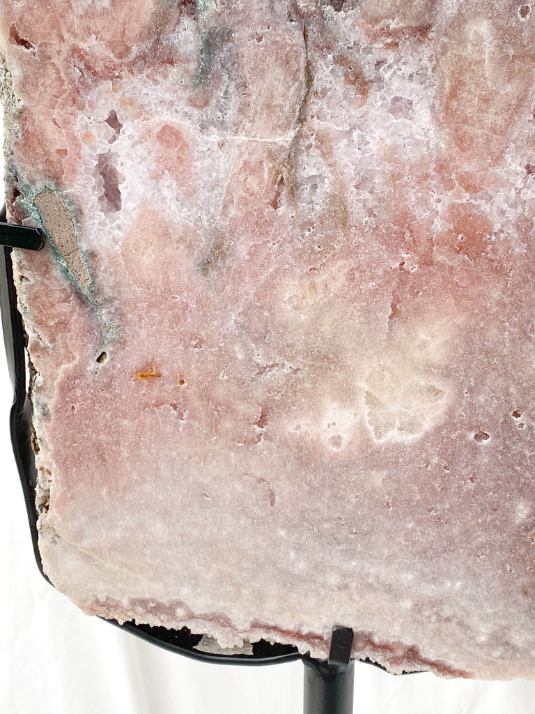 Pink Amethyst Slab on Metal Stand - Unearthed Crystals