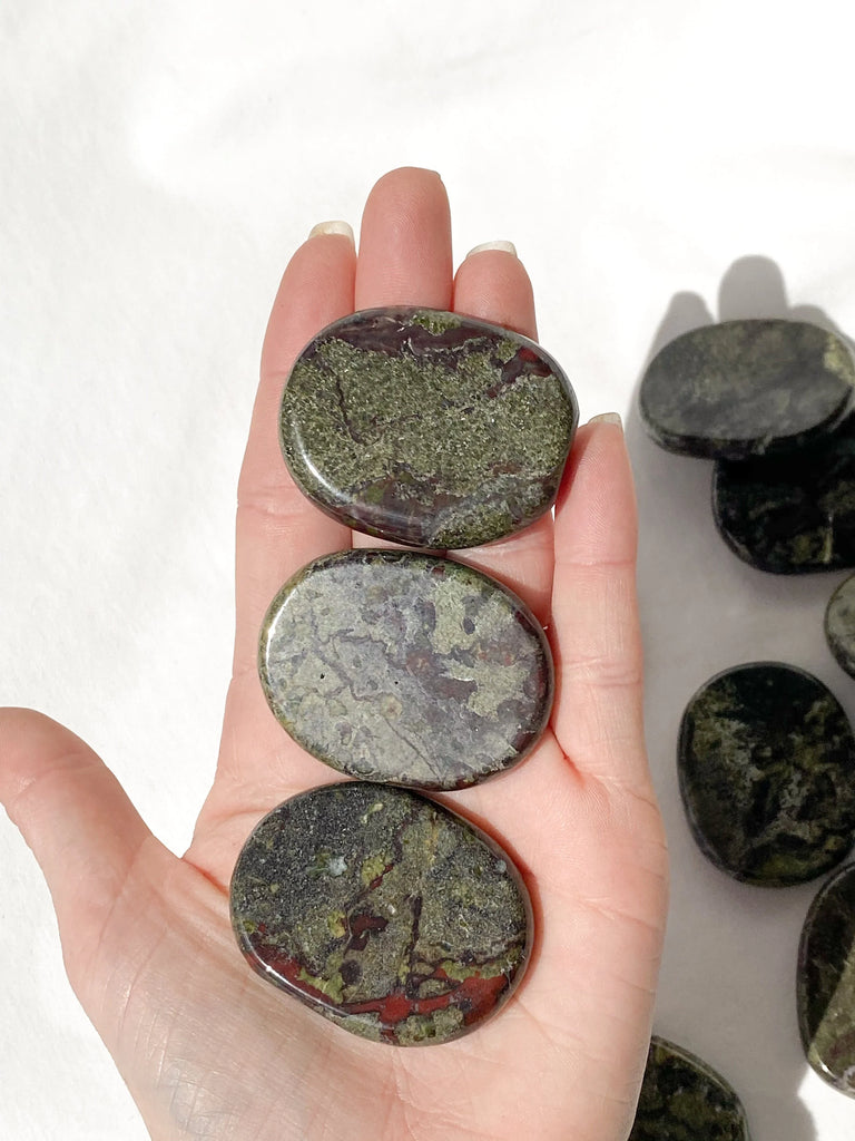 Dragon Blood Jasper Flat Palm Stone - Unearthed Crystals