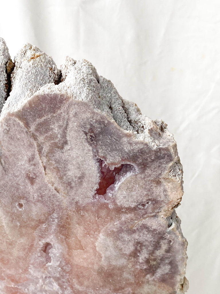 Pink Amethyst Slab on Metal Stand - Unearthed Crystals