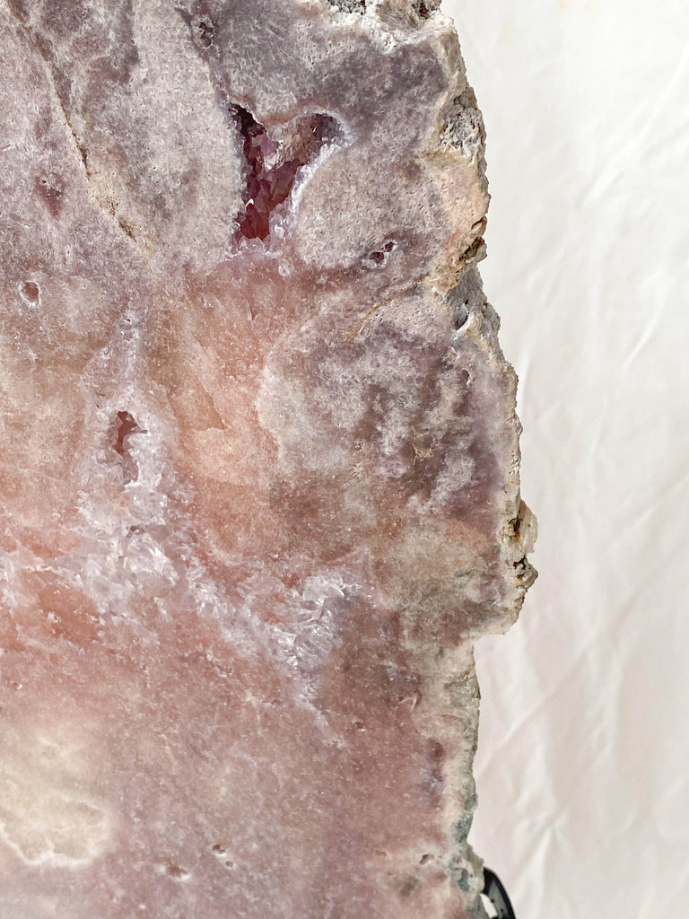 Pink Amethyst Slab on Metal Stand - Unearthed Crystals