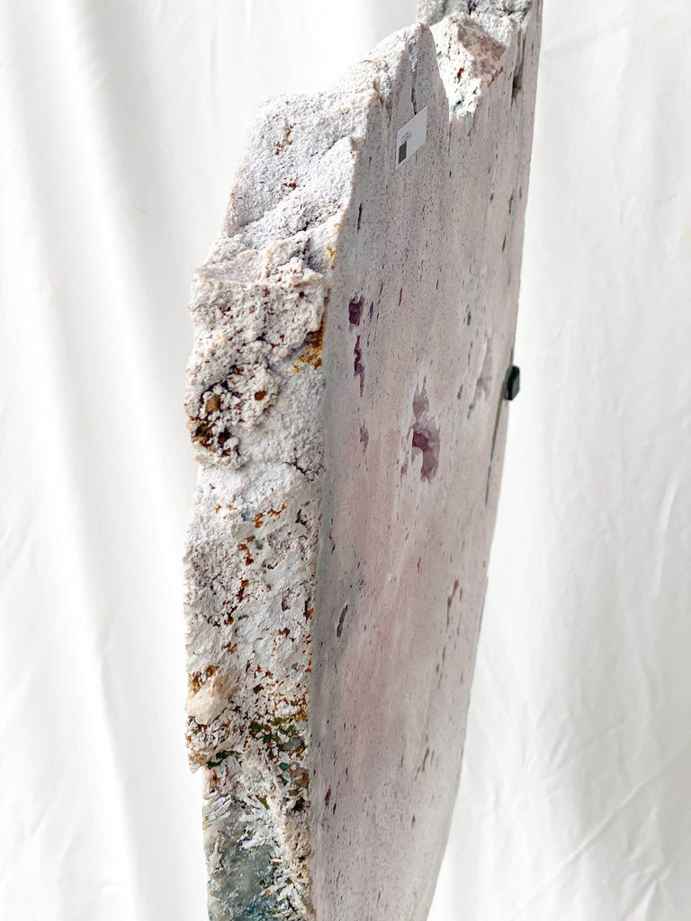 Pink Amethyst Slab on Metal Stand - Unearthed Crystals