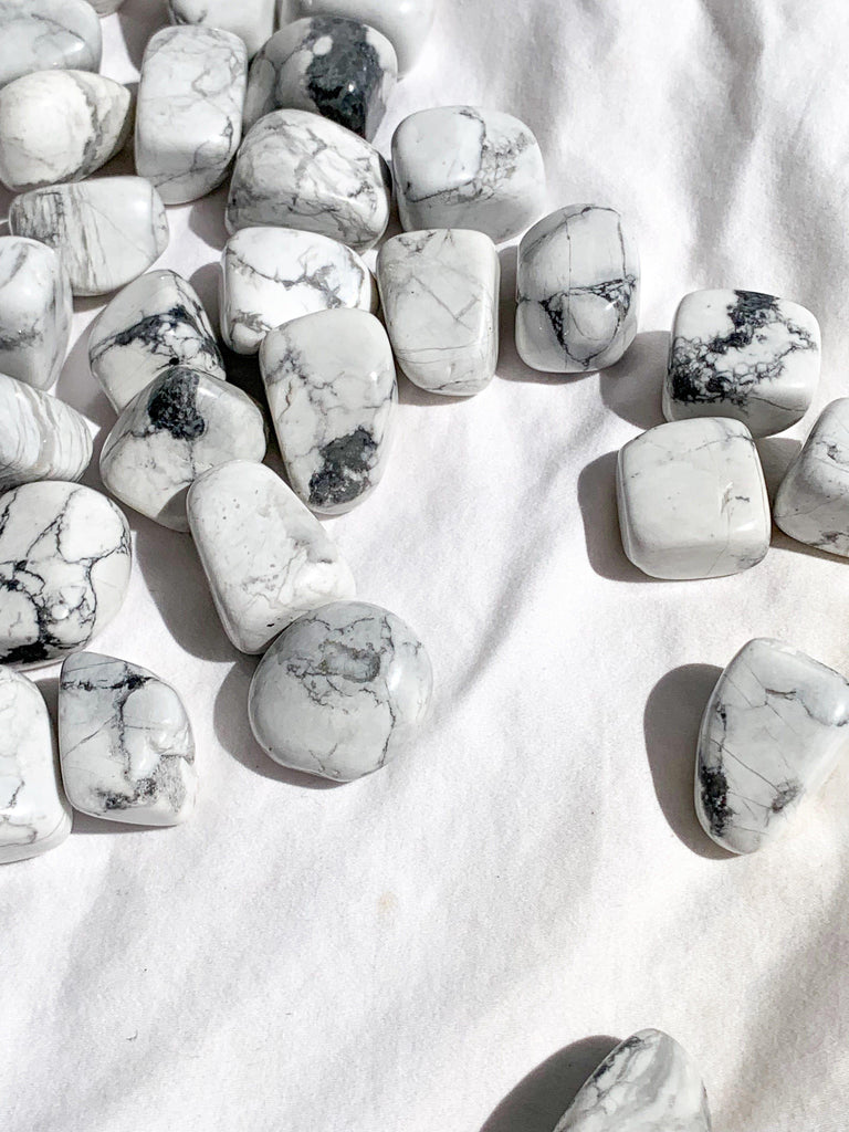 White Howlite Tumbles | Medium - Unearthed Crystals