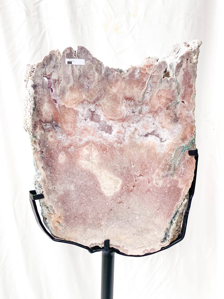 Pink Amethyst Slab on Metal Stand - Unearthed Crystals